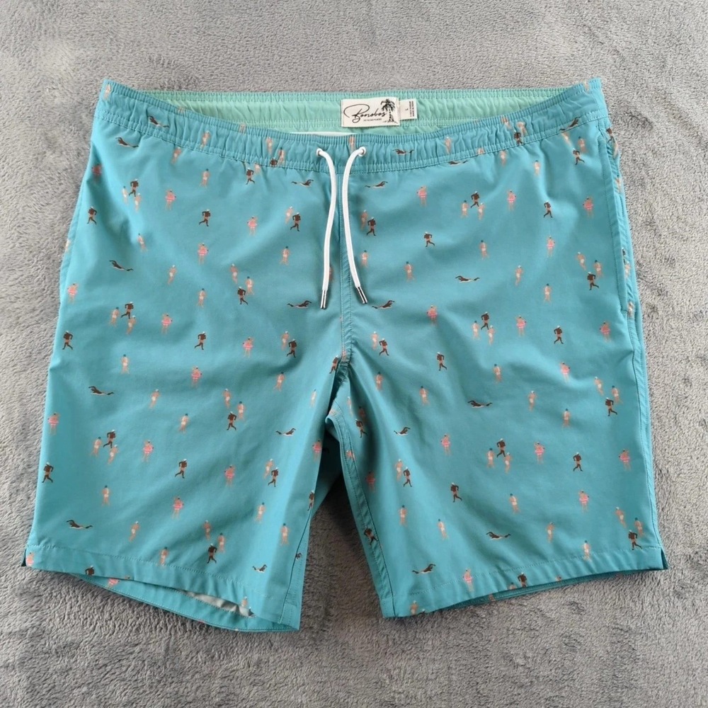 Bonobos Swim Trunks Shorts Mens Large Blue Swimmer Print 9 Inch Inseam Mesh